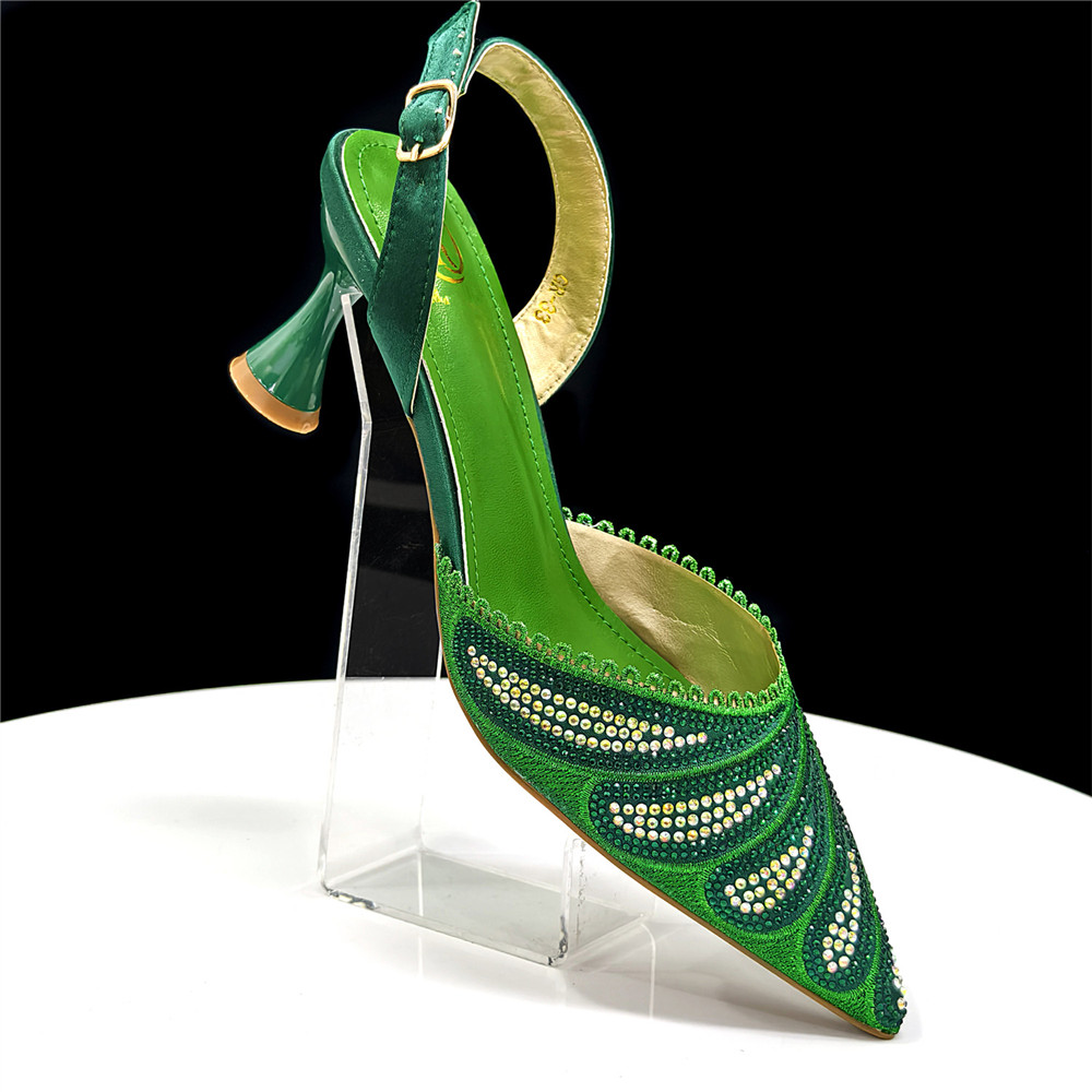 Sparkling Rhinestone Green Pum - огляд і ціна Women Bags Medium Size