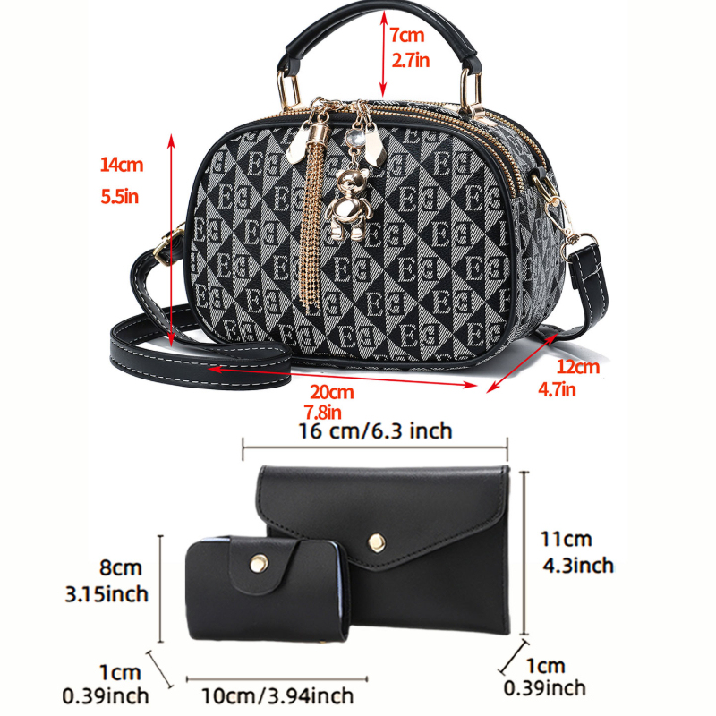 3-piece letter print mini roun - огляд і ціна Women Bags Mini