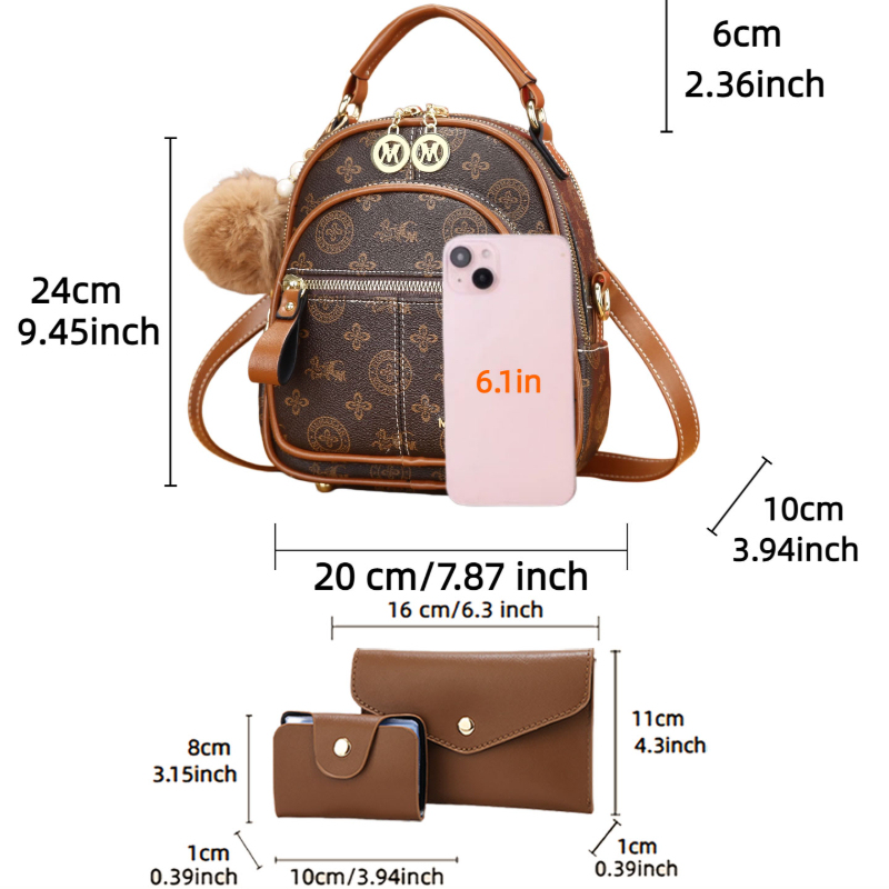 3-piece women's bag set, light - огляд і ціна Women Bags Mini