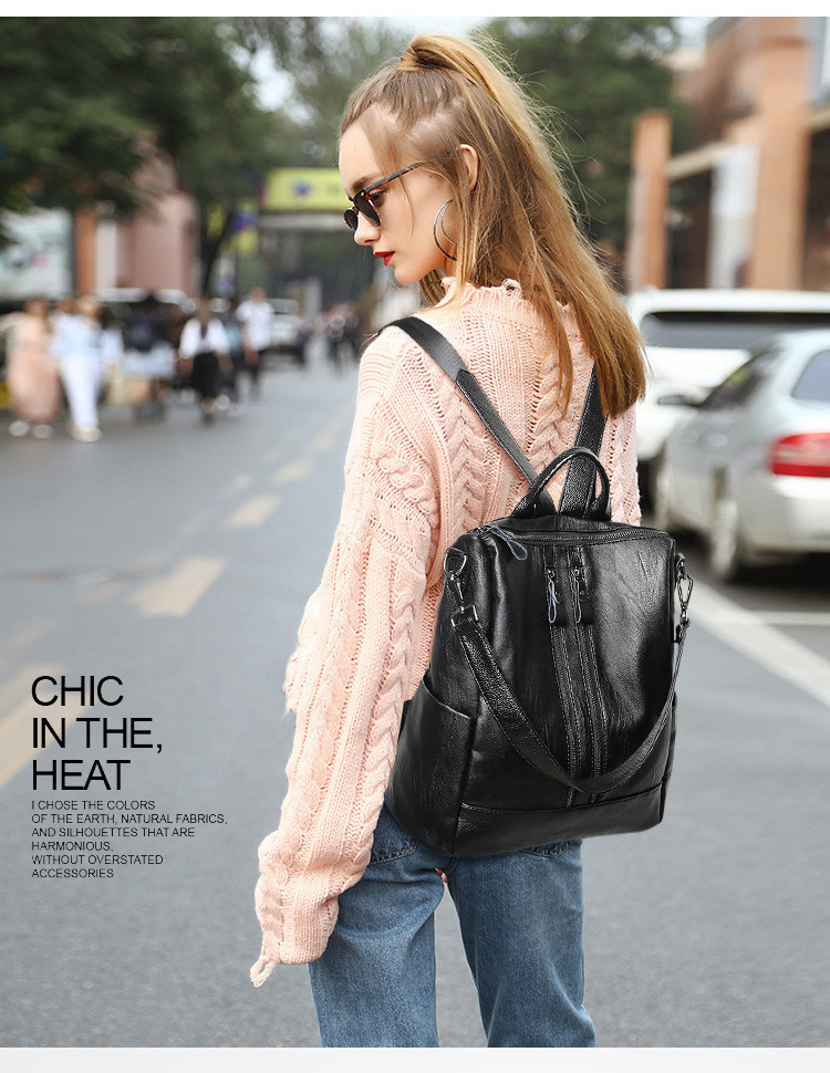 Women Soft Leather Backpack Sc - огляд і ціна Women Bags Medium Size