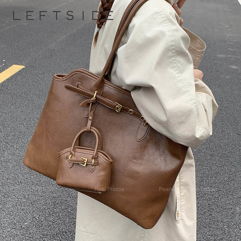 LEFTSIDE Big PU Leather Short  - огляд і ціна Women Bags For Airport