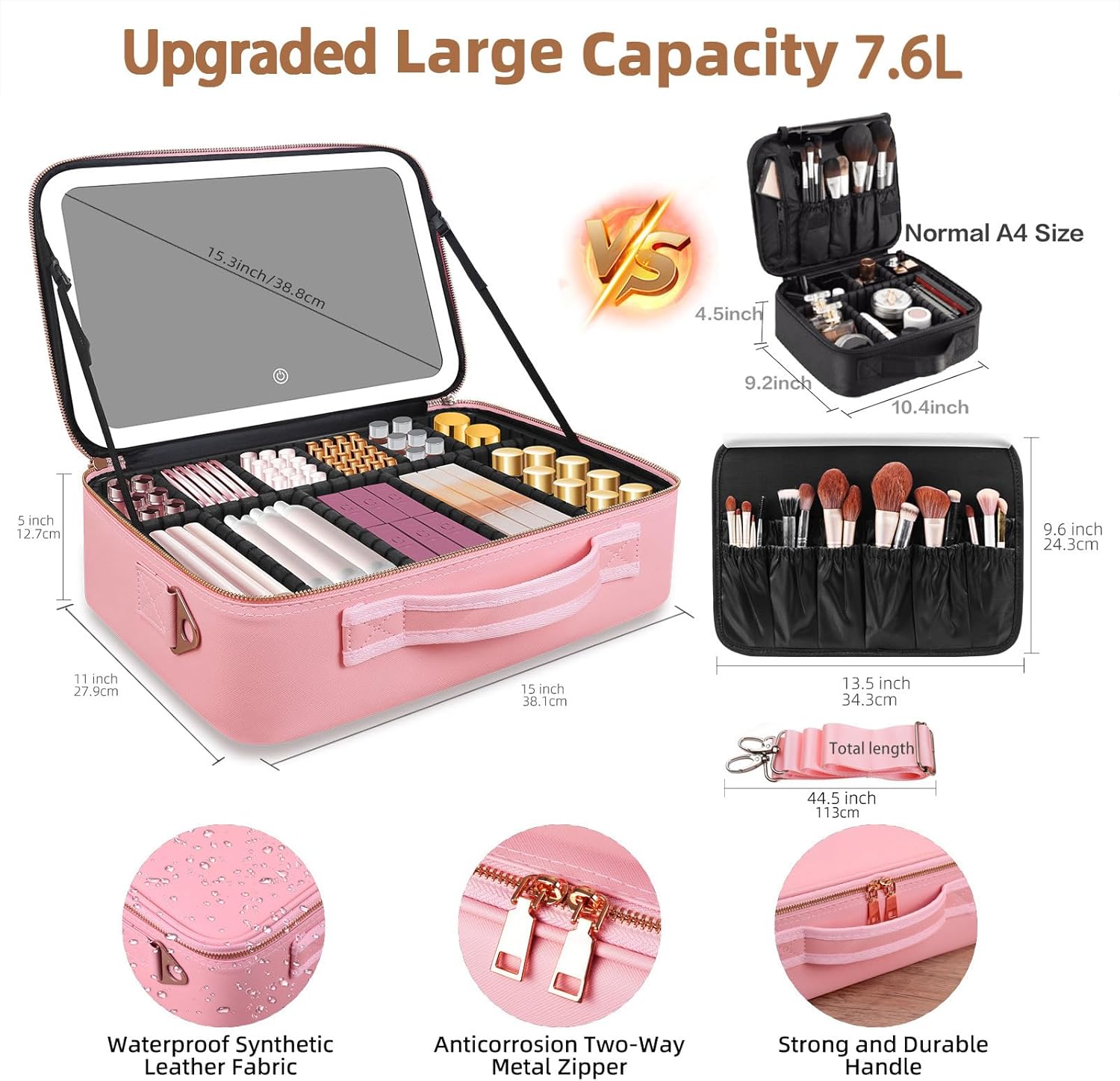 Large Capacity Makeup Bag 15'' - огляд і ціна Women Bags Medium Size